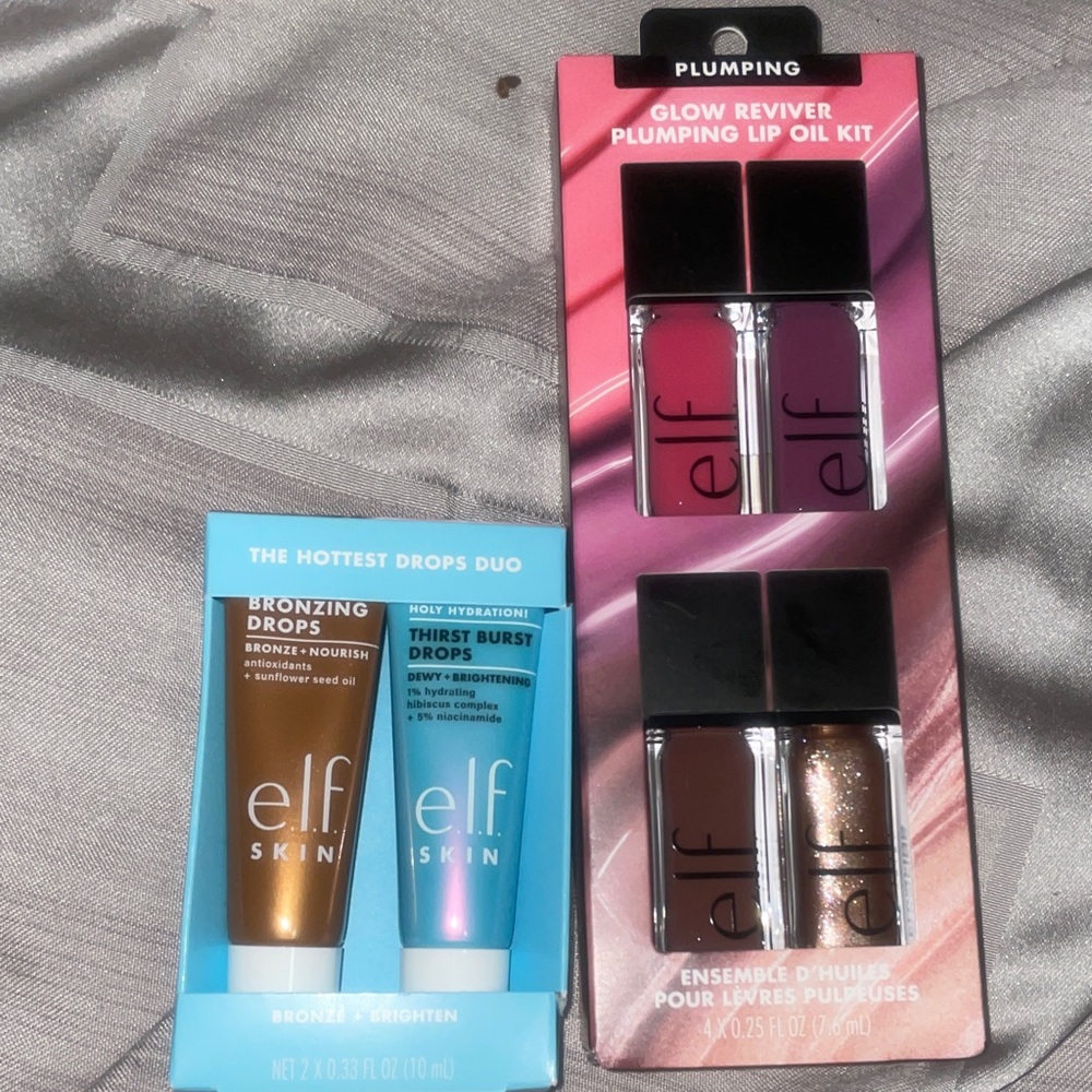 e.l.f. Cosmetics Glow Reviver Plumping Lip Oil Kit bundle